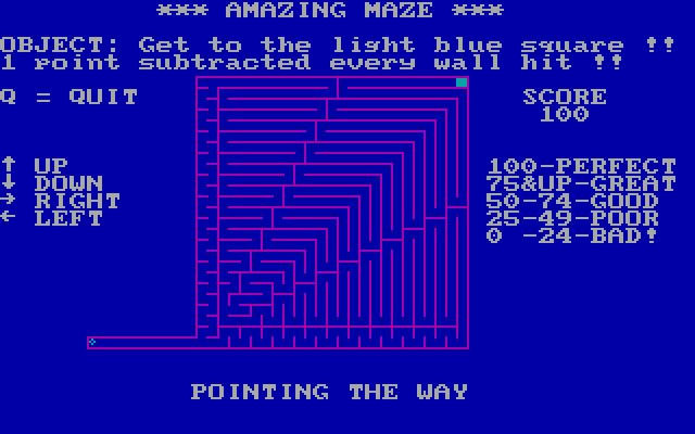 amazing-maze screenshot for dos