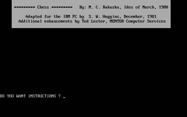 chess screenshot for dos