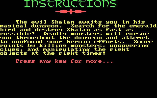 dungeon-of-shalan screenshot for dos