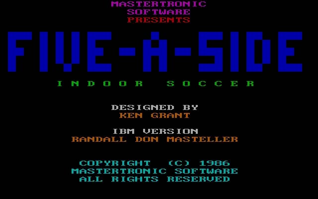 five-a-side-indoor-soccer screenshot for dos