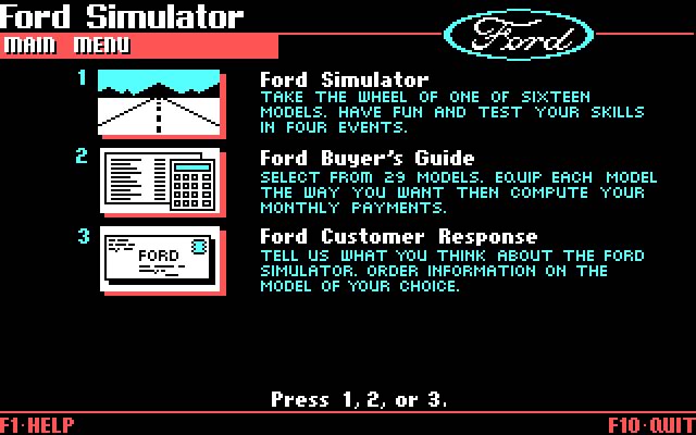 ford-simulator-1 screenshot for dos