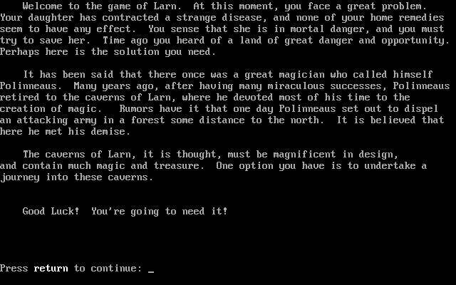 larn screenshot for dos