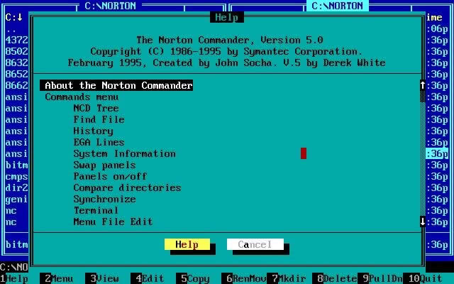 norton-commander-5-5 screenshot for dos