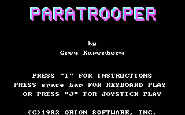 paratrooper screenshot for dos