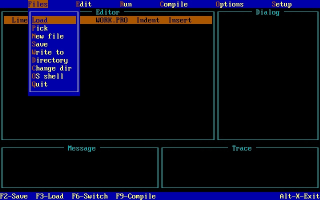 Turbo Prolog 2.0 screenshot