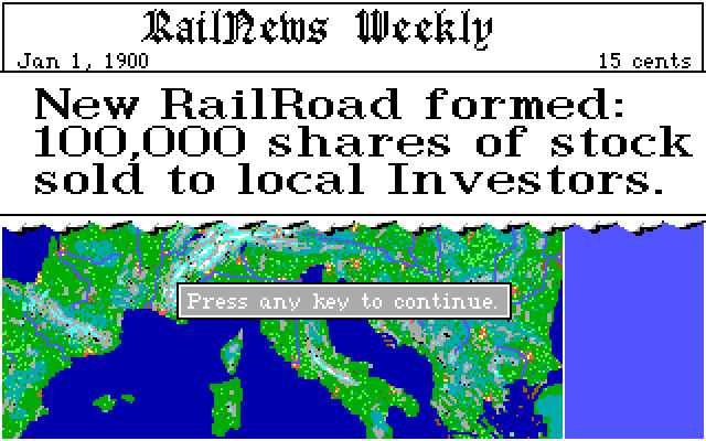 railroad-tycoon screenshot for dos