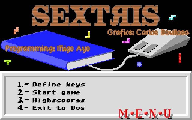 sextris screenshot for dos