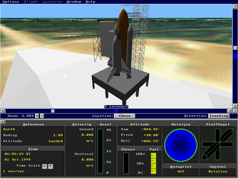 microsoft-space-simulator screenshot for dos