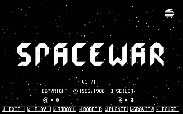 spacewar screenshot for dos