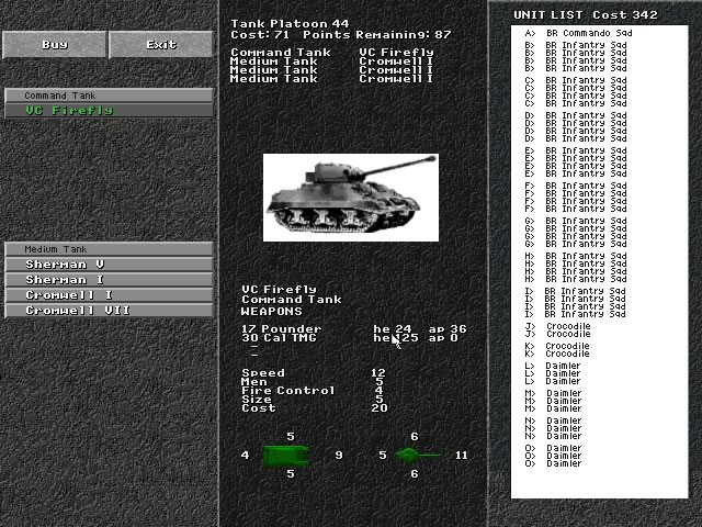 steel-panthers screenshot for dos