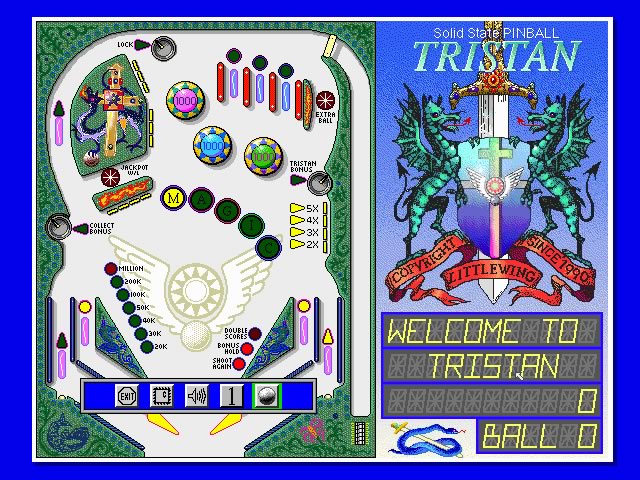 tristan-pinball screenshot for dos