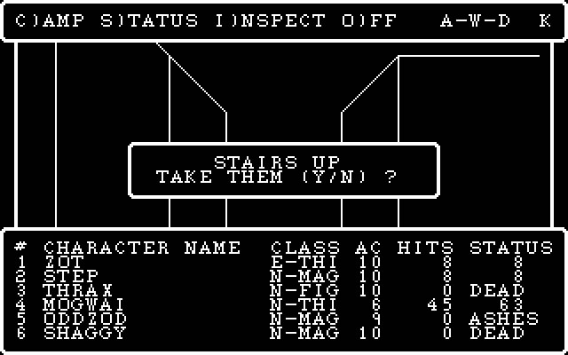 wizardry-1-proving-grounds-of-the-mad-overlord screenshot for dos