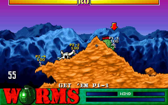 worms screenshot for dos