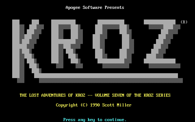lost-adventures-of-kroz screenshot for dos