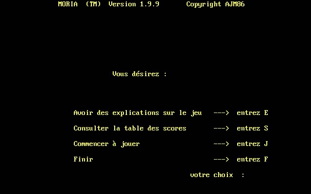 moria screenshot for dos