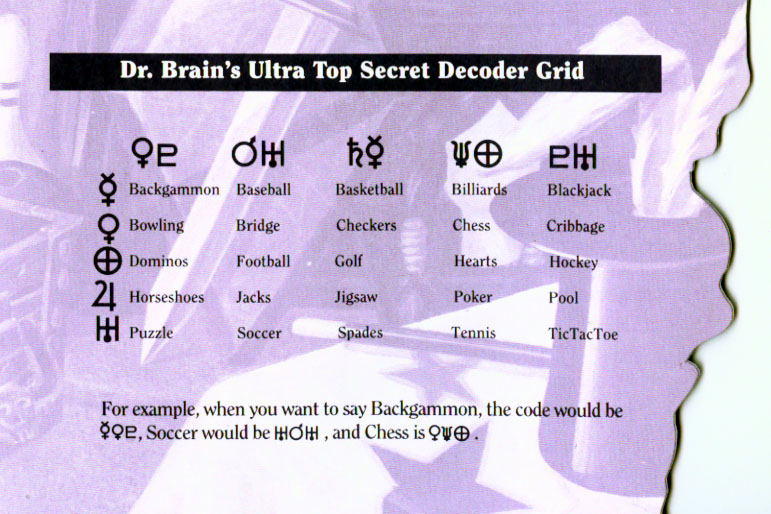 Castle of Dr. Brain copy20protection - codes