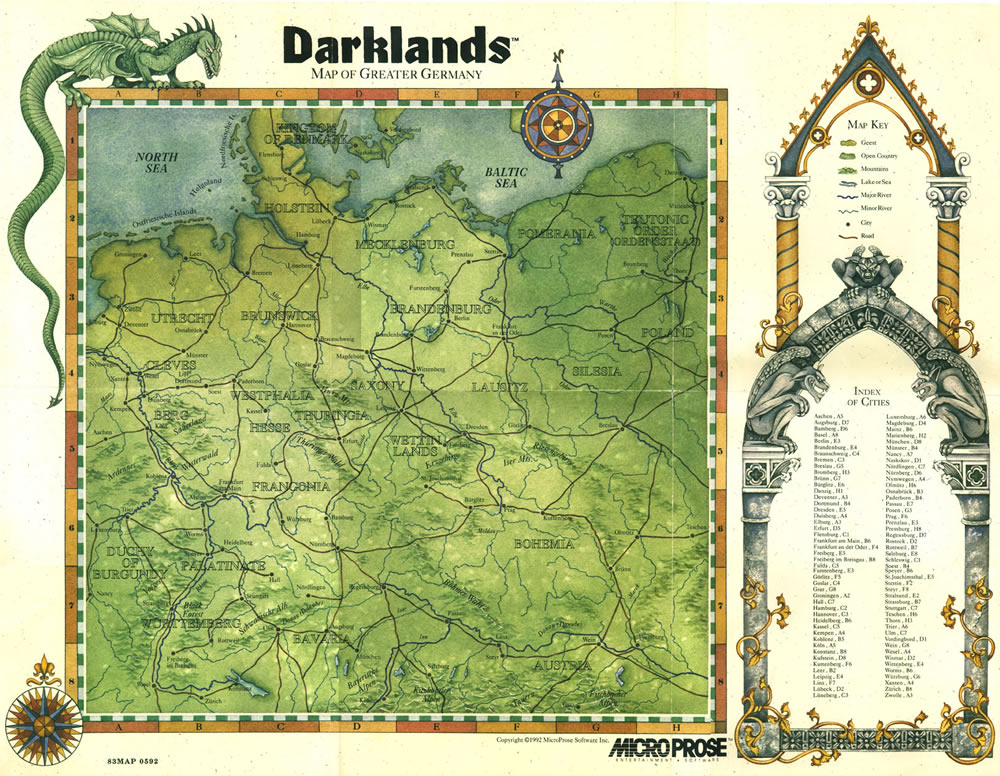 Darklands maps - Map of Greater Germany