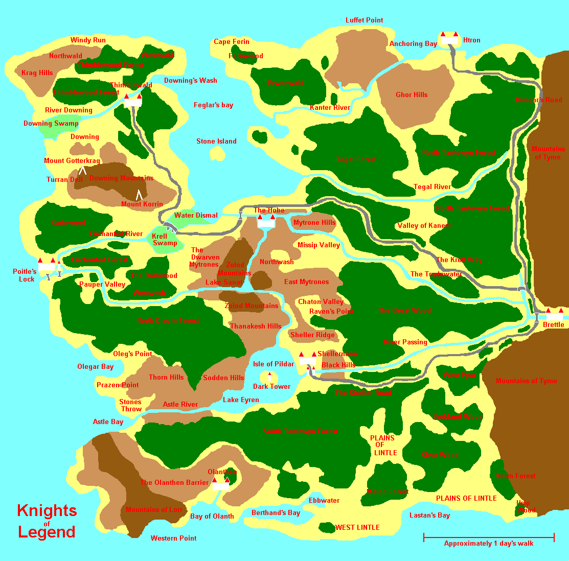 Knights of Legend maps
