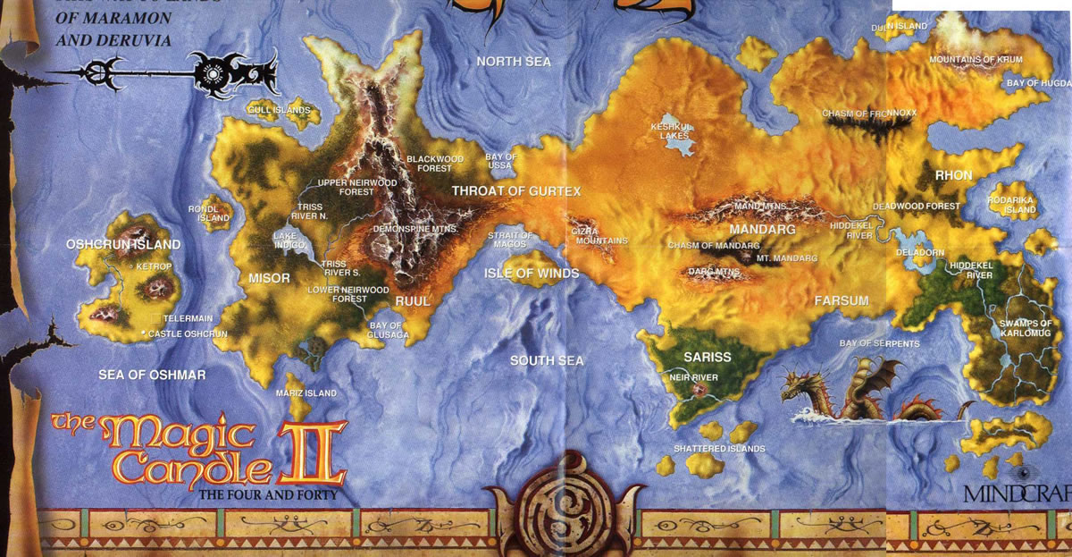 The Magic Candle 2: The Four and Forty maps - World map