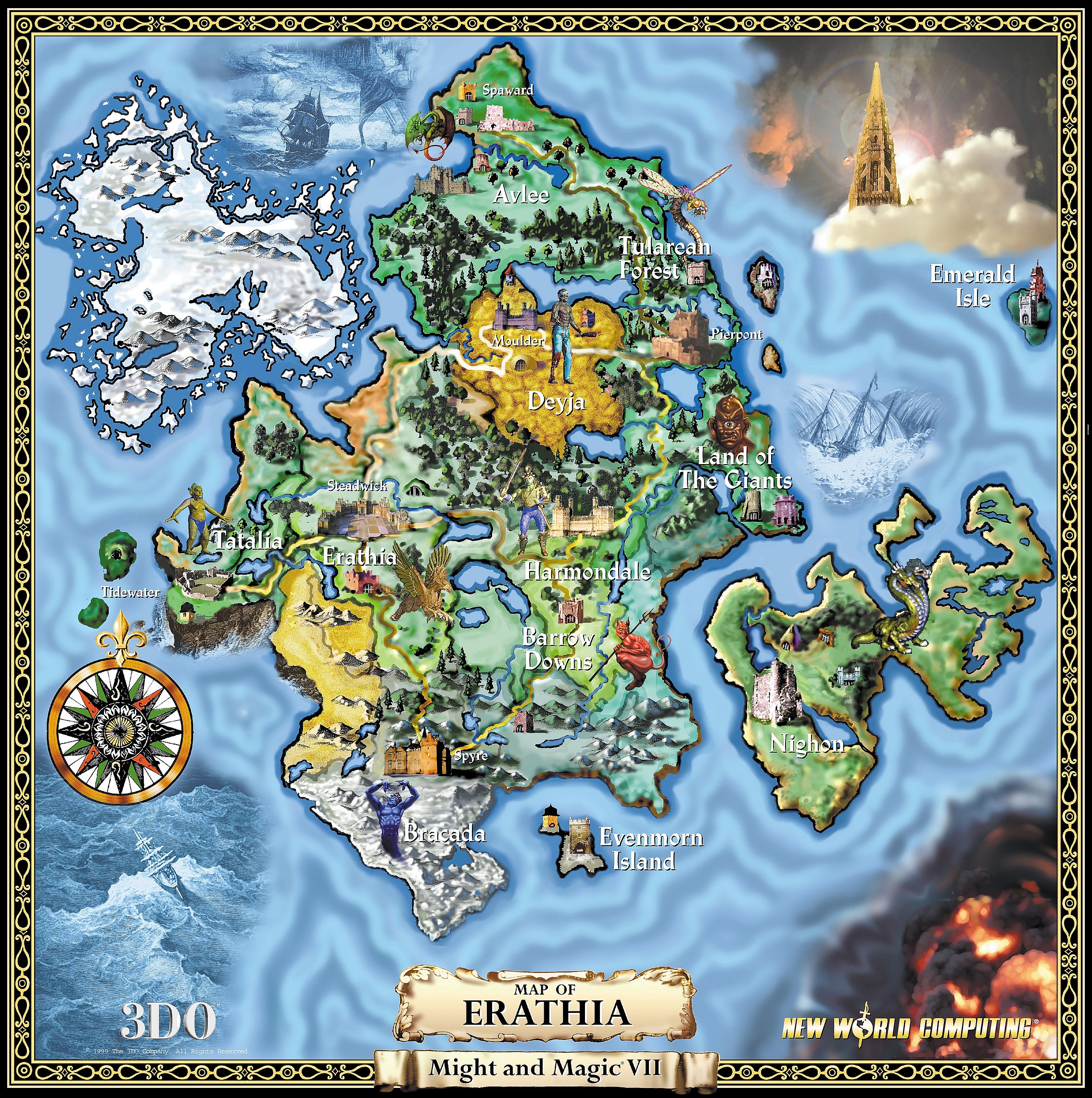 Might and Magic 7: For Blood and Honor maps - Map of Erathia