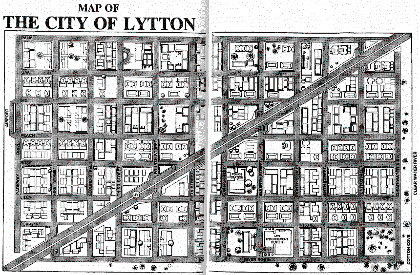 Police Quest 2: The vengeance maps - Map of the city of Lytton