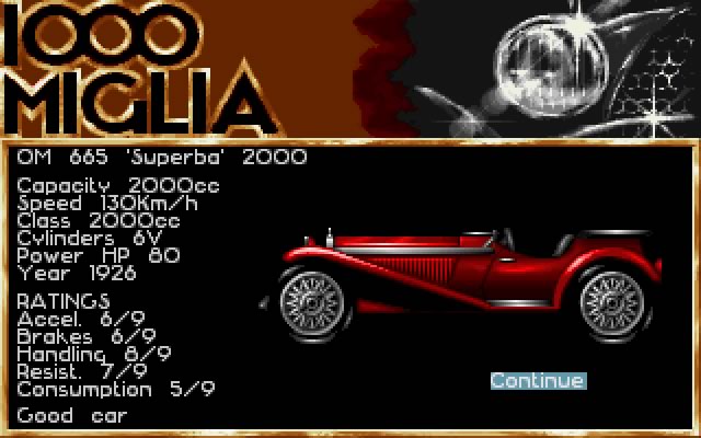 1000-miglia screenshot for dos