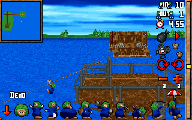 lemmings-3d screenshot for dos