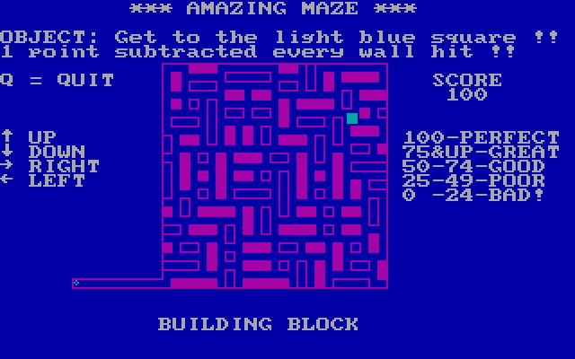 amazing-maze screenshot for dos