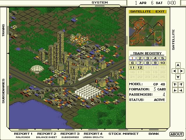 a-train screenshot for dos