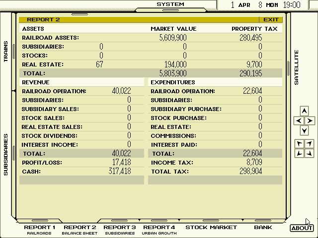 a-train screenshot for dos