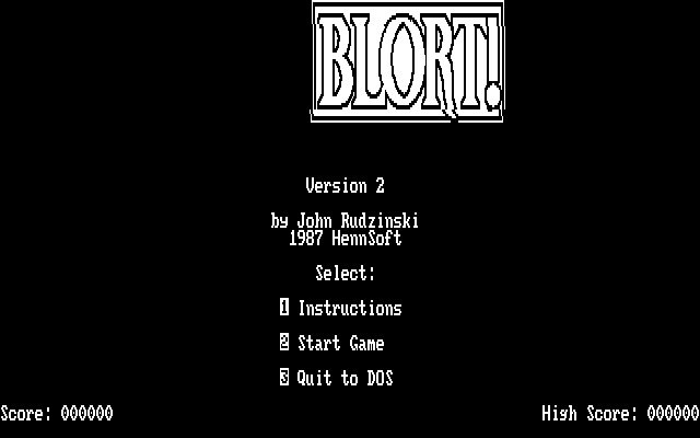 blort screenshot for dos