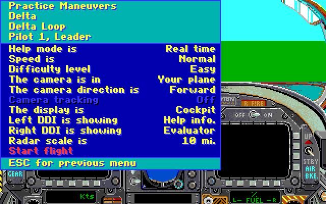 blue-angels-formation-flight-simulation screenshot for dos