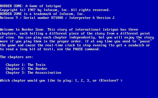 border-zone screenshot for dos