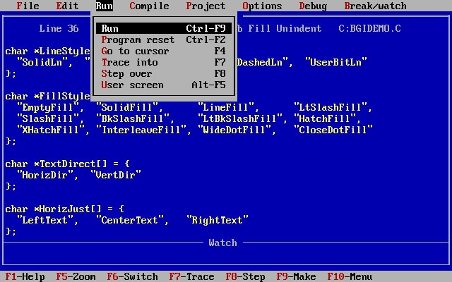 borland-turbo-c-v1 screenshot for dos