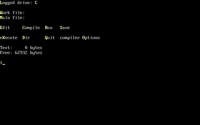 Borland Turbo Pascal 1.0 screenshot