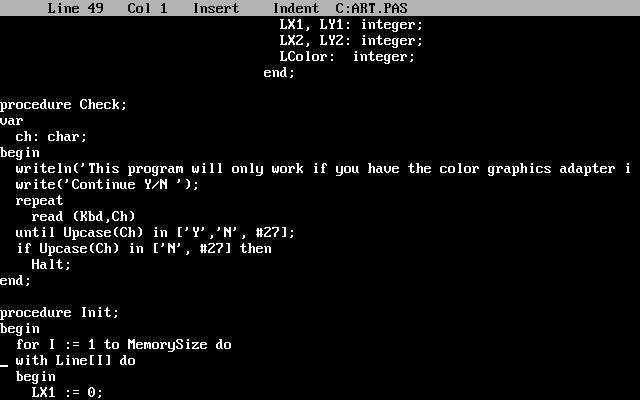 Borland Turbo Pascal 3.0 screenshot