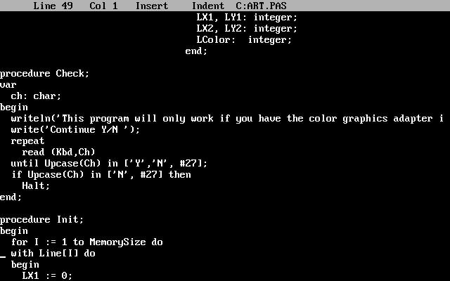 Borland Turbo Pascal 3.0 screenshot