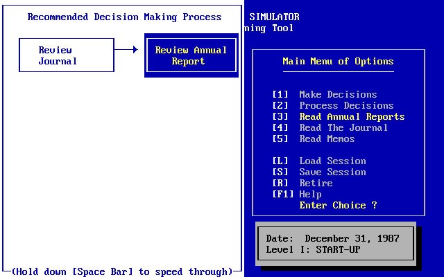 business-simulator screenshot for dos