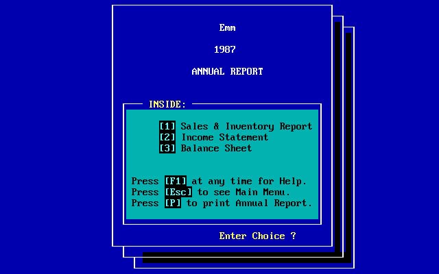 business-simulator screenshot for dos