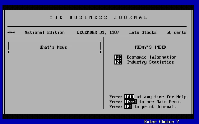 business-simulator screenshot for dos