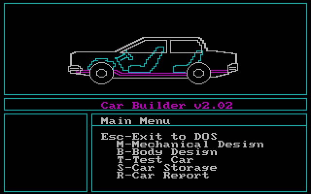 car-builder screenshot for dos
