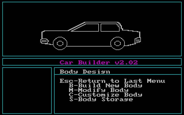 car-builder screenshot for dos