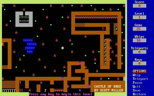 return-to-kroz screenshot for dos