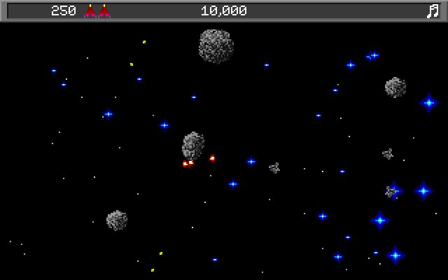 champ-asteroids screenshot for dos