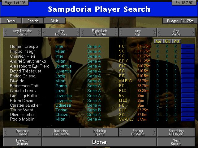 Download Championship Manager: Season 97/98 (DOS) game