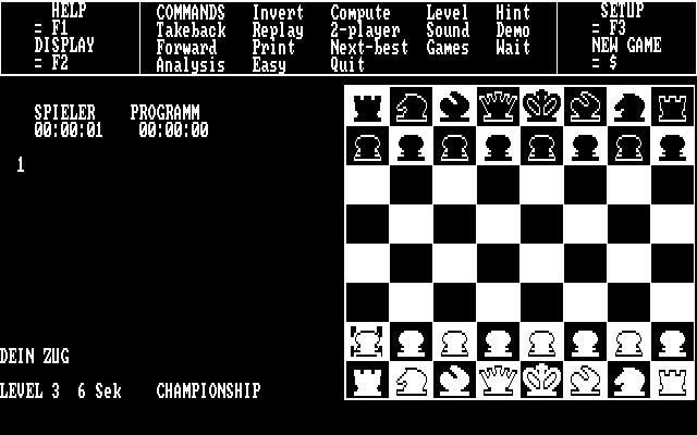 psion-chess screenshot for dos