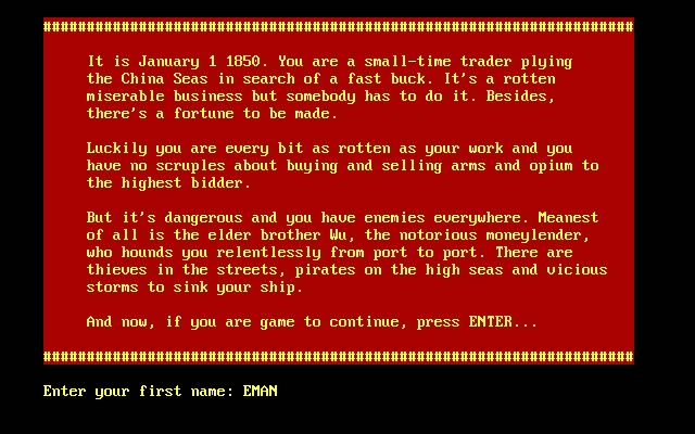 china-sea-trader screenshot for dos