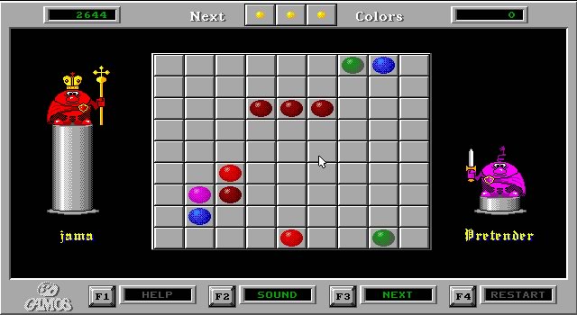 color-lines screenshot for dos