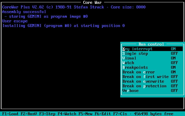 core-war-plus screenshot for dos