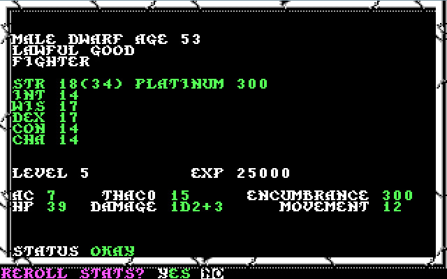 curse-of-the-azure-bonds screenshot for dos